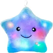 15.7Inch Creative Twinkle Star Glowing Night Light Plush Pillows Light up Stuffed Animals Toys Birthday(Blue)