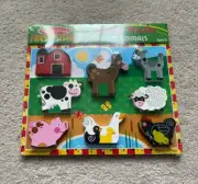 Melissa & Doug Chunky Puzzle Farm Animals 9" x 12" 8 Pieces 2+