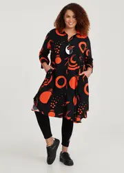 [Taking Shape] Taking Shape Bamboo Orange Fizz Shirt Size 14 in Print - Plus Size Women's Tops & T Shirts Print