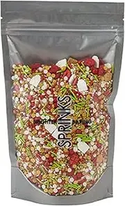 Sprinks Zat You Santa Claus Sprinkles 500g | Sprinkles Red Gold Sugar Decorations | Cake Sprinkles | Edible Cake Decorations for Cupcakes Cookies Pastries Desserts Baking