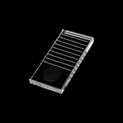 INCAUCA 2-In-1 Lash Trays for Lash Extensions 4 x 2 x 0.4 In (10 x 5 x 1 cm), Crystal Glass Lash Tile, Lash Tray Adhesive Glue Holder, False Eyelash Pallet Strip Organizer (1Pc)