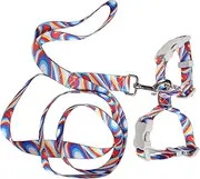 Cat Harness Leash Set Escape Proof Adjustable Soft Kitten Walking Vest Leash with Quick Release Buckle Outdoor (m)