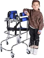 Lightweight Rollator Wheeled Walker Portable Height Adjustable Aluminium Walking Frame Stand Upright Walker For Children(90-130cm)