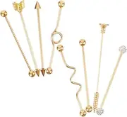[CONGARTENO] Piercing Jewelry Cambered Barbell Pierced Earring Backs Barbell Ear Jewelry Ear Studs Industrial Moisennette Jewelry Arrows Screw Earring Earrings Barbell Earring Silver