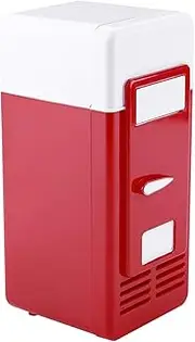KOSDFOGE Mini Fridge, LED Drinks Beverage Cans Refrigerator and Heater Portable Cooler & Warmer Small for Skin Care Cosmetic Makeup, for Office Bedroom Dorm Car(red)