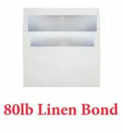 A7 Greeting Card Envelopes - Classic Linen Avon Brilliant White with Foil Lining
