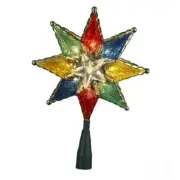 Kurt Adler 10-Light 8-Point Star Christmas Treetop, 8-Inch, Multi Multicolor