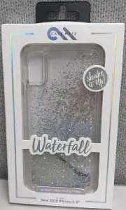 Case-Mate Case for iPhone Xs Max - Silver Sparkler Waterfall-Clear/silver Glitte