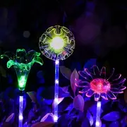 ARILUX?&reg; Solar Multi-Color Changing LED Flower Stake Light Transparent Lampshade Luminous Pole 31260 LILY