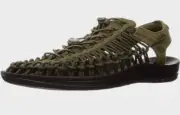 NEW KEEN Uneek Men’s Sz 8 Dark Olive/Black Woven Sandals