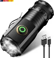 Rechargeable Led Mini Torch,3000 High Lumens Pocket-Sized Flashlight with Super