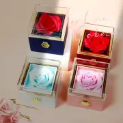 Rotating Rose Soap Flower Gift Box with Jewelry Storage – Creative Valentine’s D