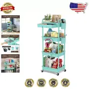 4-Tier Rolling Utility Cart with Drawer - Multicolor Organizer for All Spaces