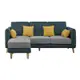 文創集 尼日爾 現代棉麻布L型沙發椅組合(三人座+椅凳)-200x154x85cm免組