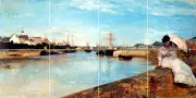 Art Morisot Park Mural Ceramic Bath Backsplash Tile #1474