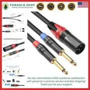 Audio Splitter Cable XLR to Dual 1/4 Inch Mono for Microphones and Studio Use