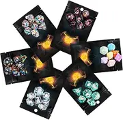 HDdais Mystery D&D Dice Set, 7PCS DND Polyhedral Dice Set with Multi Styles, Random Pattern, Dice Blind Bag Resin Dice for Dungeons and Dragons Role Playing Games, RPG Gifts