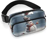[YTLKGFP] Waist Pack Funny Christmas Snowman Printed Butt Pack Fanny Pack Hip Bum Bag for Workout Traveling Casual Running Hiking Cycling, Funny Christmas Snowman, 7.9 X 5.1 in