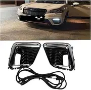 2PCS Compatible For Subaru Forester 2019 2020 2021 LED DRL Daytime Running Light Daylight Fog Light Yellow Turn Signal Lamp(Orange)