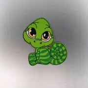 Cute Green Lizard Patch — Iron On Badge Embroidered Motif — Dinosaur Fun Eyes