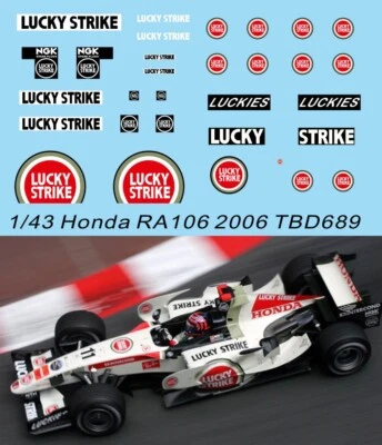 1/43 Decals for RA106 2006 TB Decal TBD689