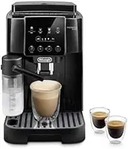 De'Longhi Magnifica Start with Milk Fully Automatic Coffee Machine ECAM220.63.B, Latte Crema Hot Automatic Milk Frother, 4 One-Touch Recipes, Soft-Touch Control Panel, 1450W, Black