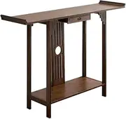 Solid Wood Antique Shelf New Chinese Antique Small Ornaments Display Cabinet Living Room Porch Antique Shelf Home Buddhist Table,102x31x83cm