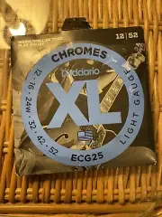 D'ADDARIO CHROMES ECG25 FLATWOUND LIGHT 12-52 ELECTRIC GUITAR STRINGS