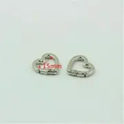 10pcs Heart Spring Hook Buckle Key Ring Pendant Connecting Snap Shoes Garment