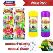 8pcs Bubble Wands Set Funny Bubbles Maker with Tray &/ 1L Bubble Liquid