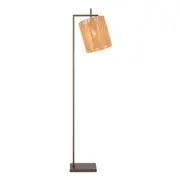 Lucilia Natural Braided Fiber Shade Bronze Floor Lamp