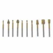 HSS Routing Wood Carving Tools Rotary Drill File Router Bit For Dremel 10Pcs