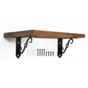 2 Pcs Decorative Shelf Brackets, 5" x 3" Floating Shelf Brackets, Black