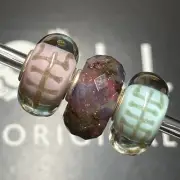 Trollbeads Aurora Faceted Unique And Longevity Glass Bead Set OOAK HTF Rare