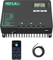 HQST 60 Amp MPPT Solar Charge Controller 12V/24V/36V/48V Negative Grounded Controller with Built-in Bluetooth and Lithium Battery Low Temperature Protection Function, Support Two Units in Parallel