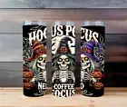 20 oz Tumbler Halloween Hocus Pocus Coffee to Focus Haunted Cup Drink w/ Straw