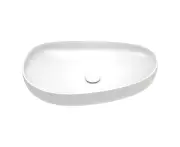 650*400*100mm Pebble Ceramic Matte White Large Above Counter Basin