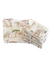 [Bubba Blue] Adventure Bamboo Muslin Face Washers 6 Pack in White/Multi