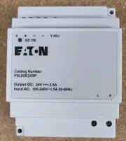 EATON PSL60E24RP POWER SUPPLY, 2.5A, 24VDC, 100-240VAC INPUT, NEW BUT OLD