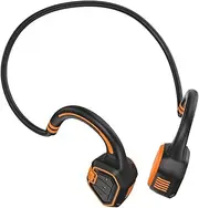 Airbone Openear Wave IP68 Waterproof Bone Conduction Headphones, 32GB MP3 & Bluetooth 5.3 – Lightweight, Open-Ear Sports Headset (Black & Orange)
