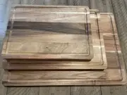 Set Of 3 Acacia Wooden Cutting Boards Multiple Sizes In Set Easy Prep Clean Up
