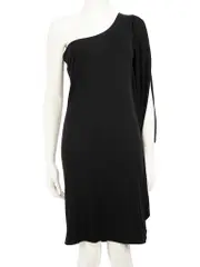 Black Drape One Shoulder Dress