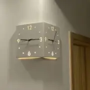 New Fashion Simple Corner Clock Steel Sun Corner Double-sided Digital Wall Clock