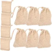 Beavorty 10pcs Net Exfoliating Scrub Towel Loofah Soap Bathing Soap Pouch Soap Storage Pouch Sponge Soap Drawstring Sisal Soap Sock Soap Loofah Pouch Scrubbing Ramie
