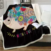 Floral Hedgehog Throw Blanket