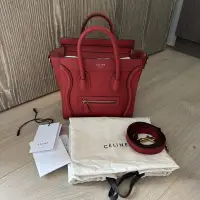 在飛比找蝦皮購物優惠-CELINE 舊LOGO 紅色囧包 nano luggage