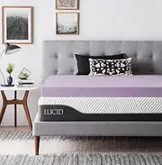 LUCID 4 Inch Lavender Infused Memory Foam Mattress Topper - Ventilated Design - King Size