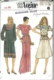 Vogue Sewing Pattern 8051, Vintage Dress, Skirt and Top, Size 10, Uncut