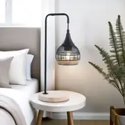 Ella Artistic Fusion, Metal and Hemp Rope Table Lamp - Black, 420mm High, PL0126