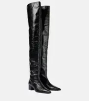[Khaite] Khaite Andee leather over-the-knee boots AU 8 black